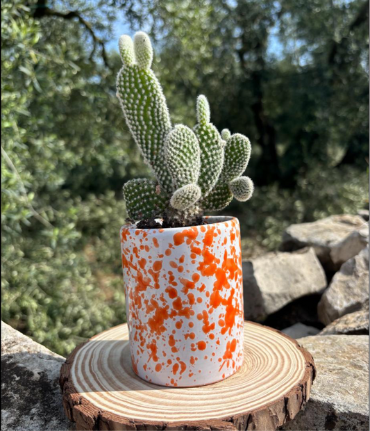 Vaso schizzato arancione